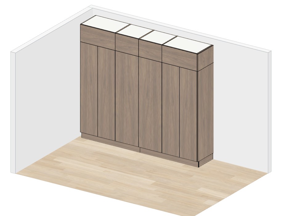 Modern Built-in 2.8m — Modern — 3-panel sliders, doors on