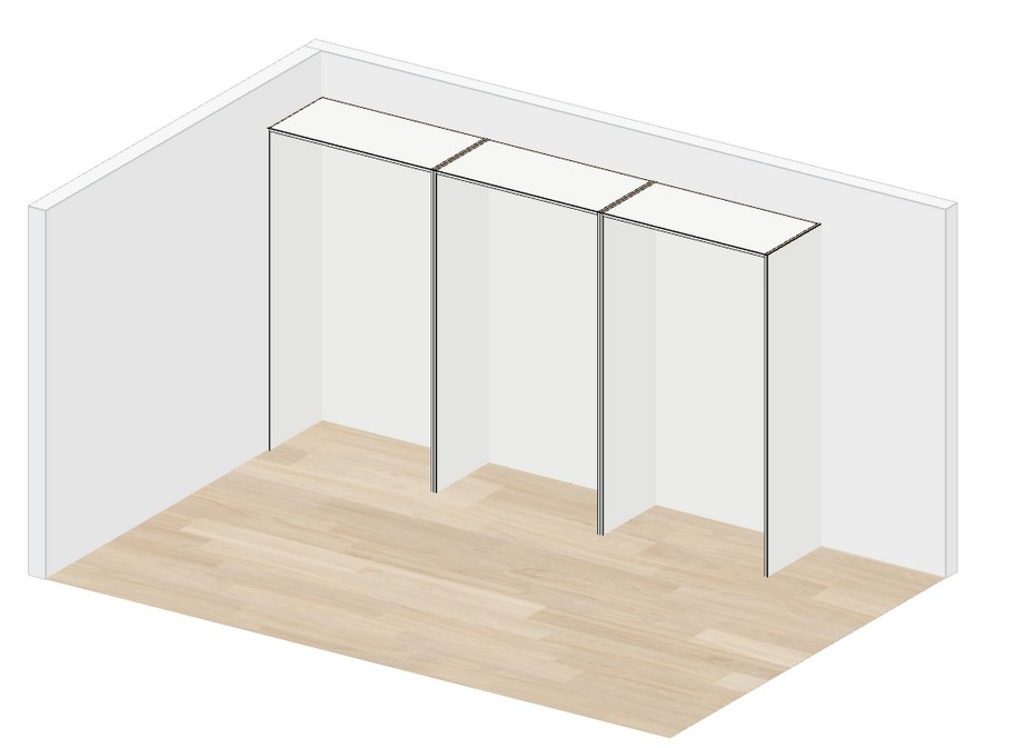 Sliding Door 1.8m — cabinet carcases, doors removed