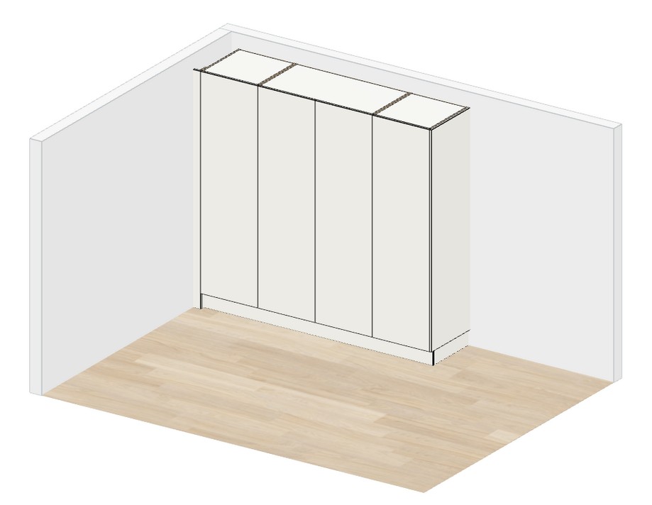 Built-in 2-Door 2.4m — Modern — flush flat-panel white, hinged, doors on