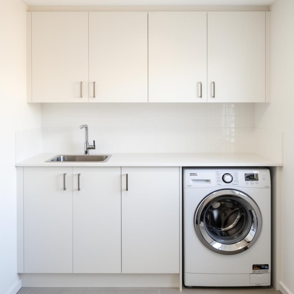 Compact 1.2m — Compact — flush flat-panel white, doors on