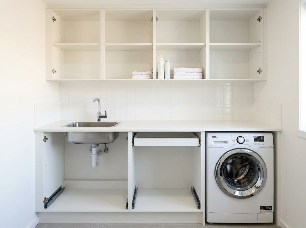 Compact 1.2m — cabinet carcases, doors removed