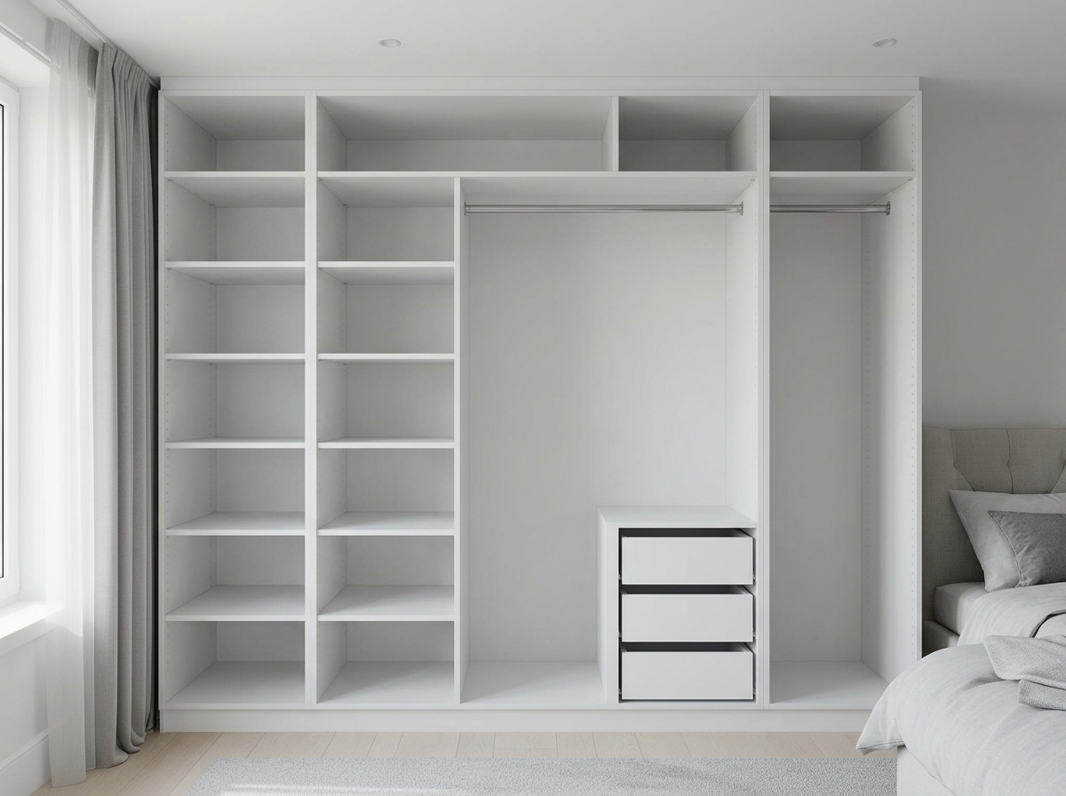 Built-in 2-Door 1.8m — cabinet carcases, doors removed