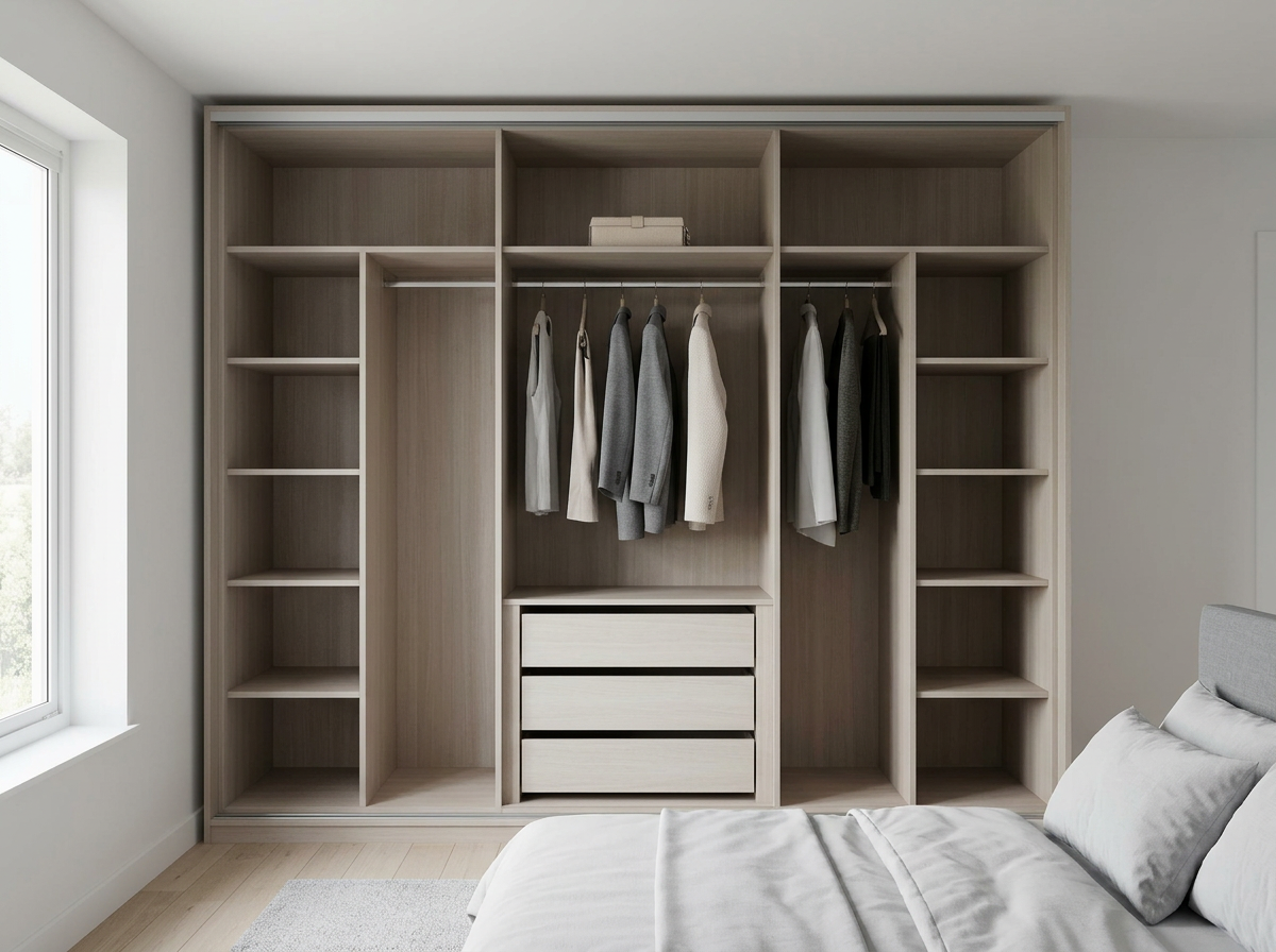 Sliding 2.4m — cabinet carcases, doors removed